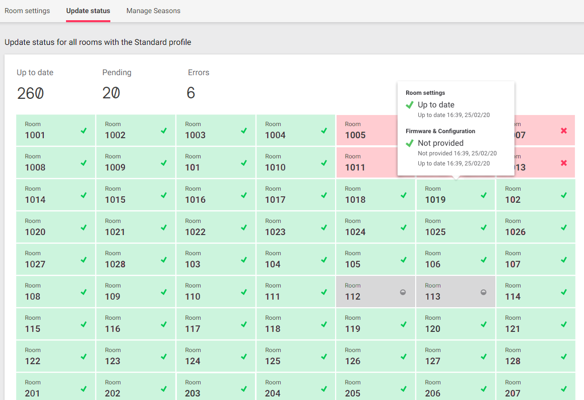 iah config room settings update