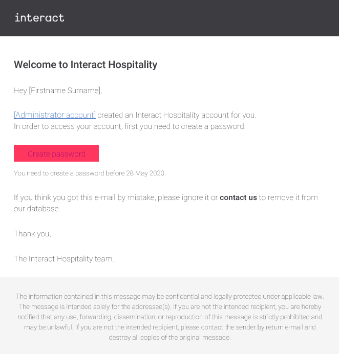 iah welcome email